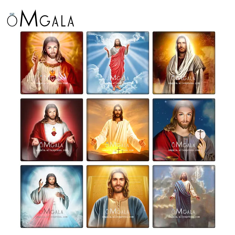 The great jesus and mary art paintings 10pcs mixed 12mm/20mm/25mm/30mm photo glass cabochon demo flat back Making findings