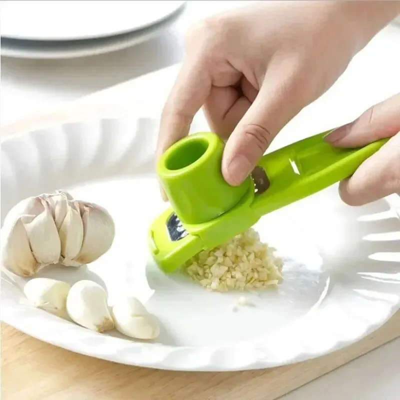 Creative Multi-functional Garlic Grinder Kitchen Tool Ginger Grater Abs New Material Onion Cutter Compact Size Easy To Use