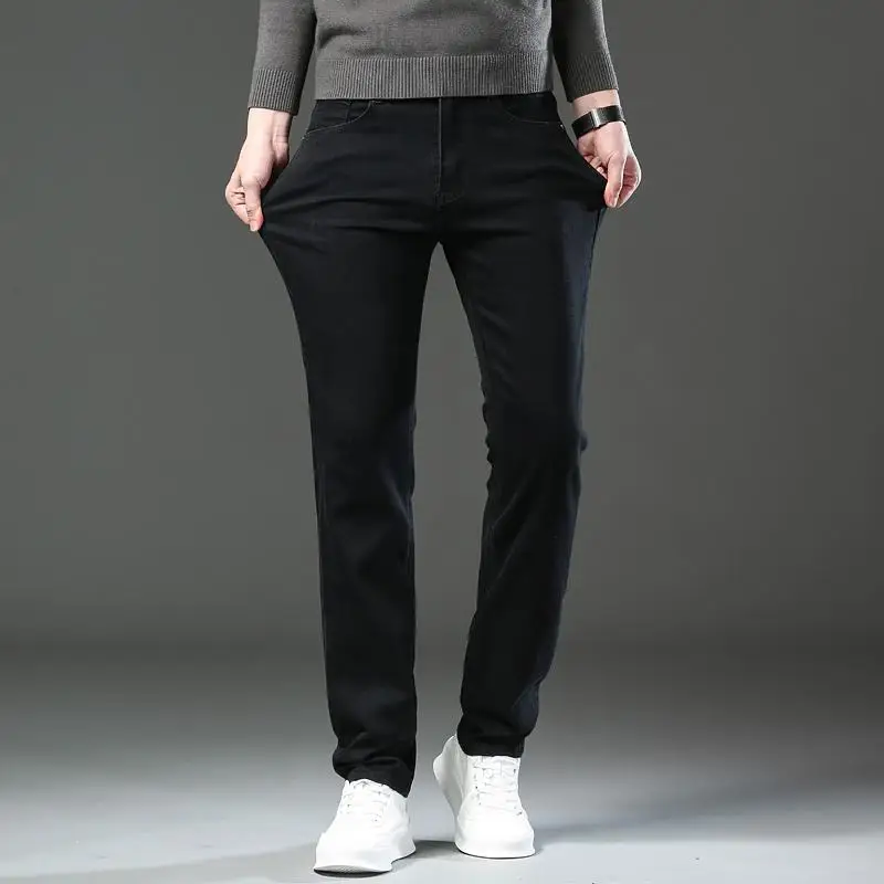 

Мужские джинсы Pure Bla Thi, эластичные, прямого кроя, повседневные, осенне-зимние, модные, простые, стильные, молодежные, трендовые брюки