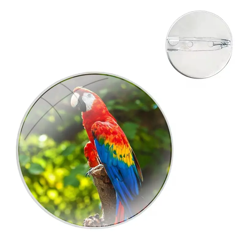 Colorful Rainbow Macaw Pins Badge Metal Brooches For Clothes Backpack Decoration gift