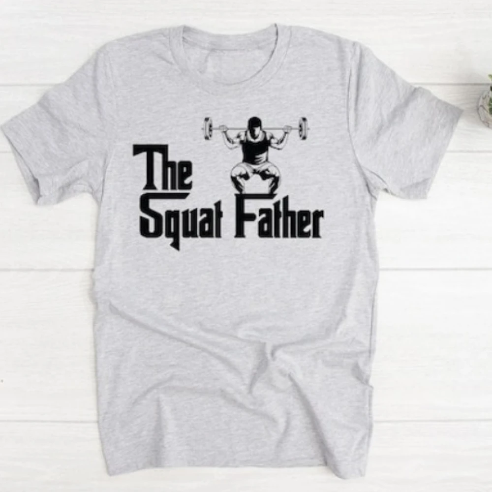 

The Squat Father Shirt Mens Gym Shirt Mens Workout Tops Mens Motivational O-neck Tees Gym Lover Tops Gym Lover Gift