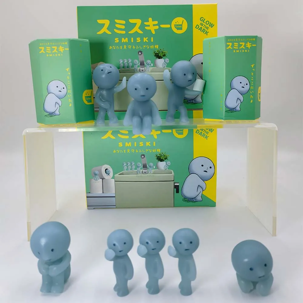 

SMISKI Blind Box Toilet Series Noctilucent Blue Doll Mystery Box Action Figures Decoration Fans Children Birthday Gift