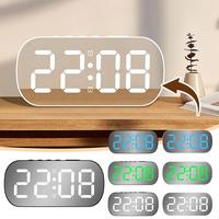 Digital Display Electronic Clock Simple Style LED Digital Desktop Small Alarm Clock Student Children Mirror Alarm Clock