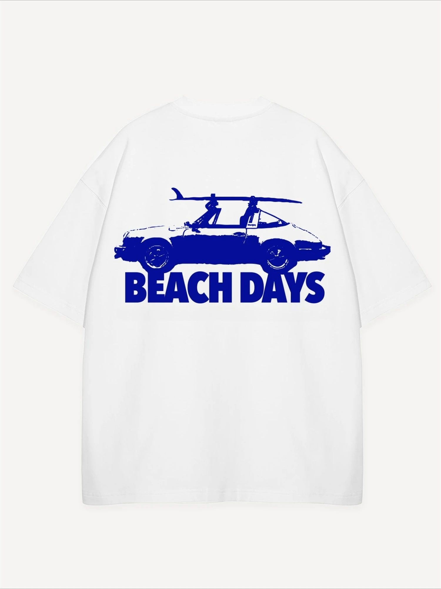 Beach Days Retro Convertible Car Surfboard Print T-Shirt Men Women Coastal Vacation Aesthetic Casual Cotton Short Sleeve Tops