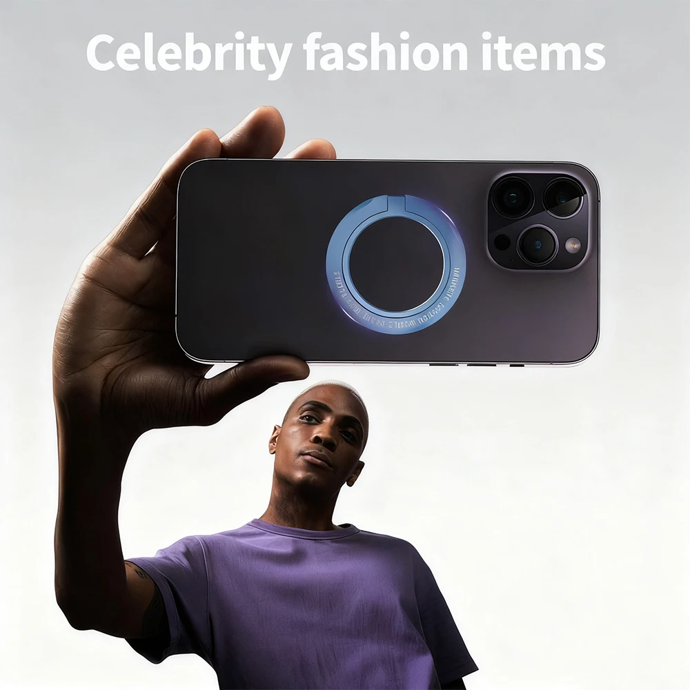 لمشبك الإصبع المغناطيسي 2 البساطة 1 قطعة خفيف للغاية ورقيق للغاية قوي شفط دوار 360 درجة °   ملصقات الحائط في كل مكان