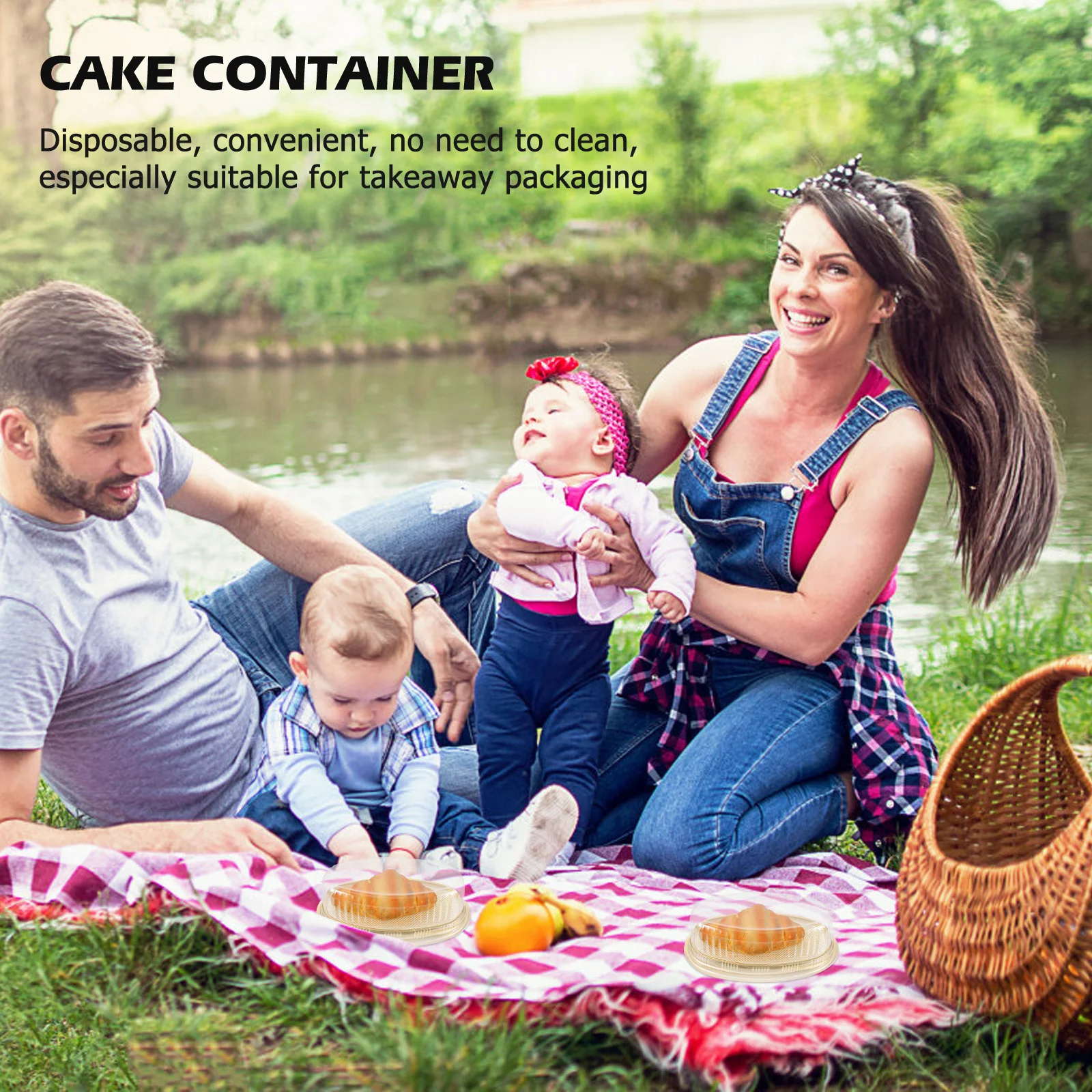 10pcs Cake Packaging Boxes Disposable Transparent Plastic Tray For Baked Goods Pastries Pies Desserts Takeaway Lunch Snacks