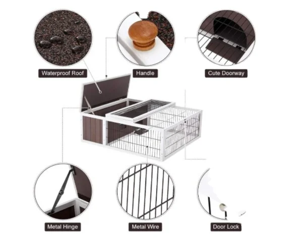 

Waterproof Outdoor Big Rabbit Cage Bunny House Rabbit Pet Fence Rabbit House Hutch