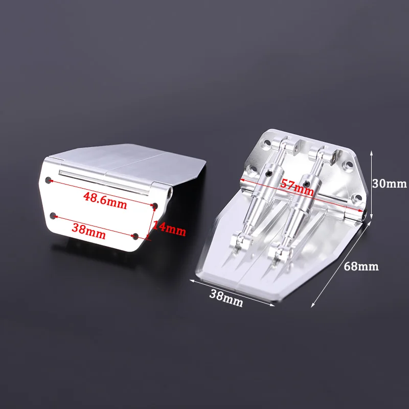 A Pair Of High Quality Adjustable Trim Flaps 68*57*30mm CNC Aluminum Alloy Trim Flaps For Nitro Gas RC Model Boat