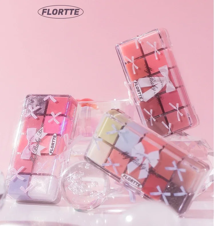 FLORTTE メイクアップ マイベイビーボウ 10色ジェリー リップグロス パレット 口紅 リップグレイズ