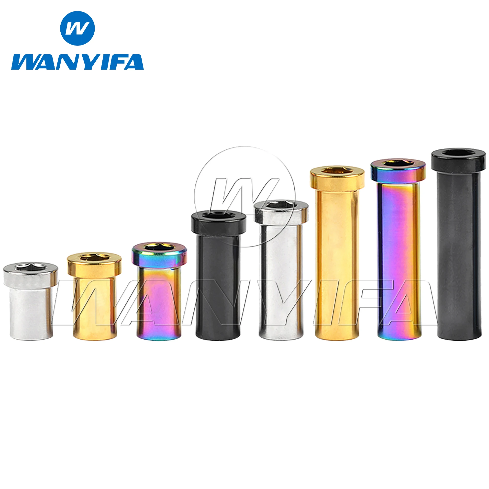 น็อตไทเทเนียมแบบฝัง Wanyifa ขนาด 13 15 17 23 25 31.5 33 35 มม. น็อตยึดเบรคจักรยานสำหรับจักรยานเสือภูเขา/จักรยานถนน น็อตยึด M6