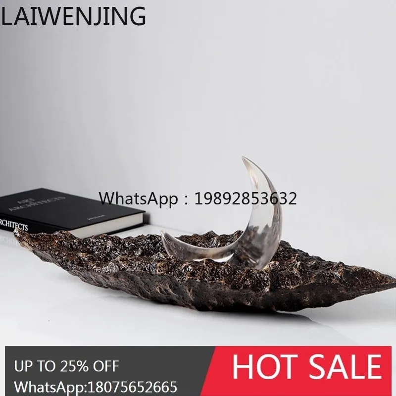 B1 Minimalist Moon Boat Ornament Entrance Art Sculpture Nordic Modern Light Luxury Decoration