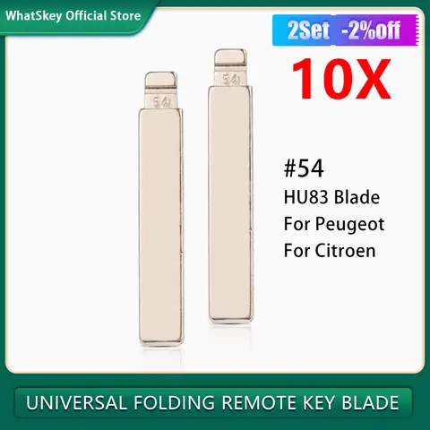 10 sztuk/partia # 54 Uncut HU83 Remote Key Blank Flip VVDI KEYDIY Lishi Xhorse KD Blade For Citroen C3/C4L/C5 Peugeot 301/307/308/408