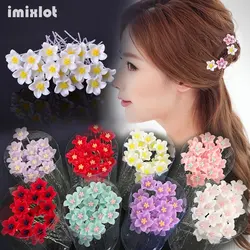 20Pcs Fashion Lily Flower Hair Pins Clips Bride Headpiece U Shaped Flowe Hairpin Wedding Hair Accessories Party Jewelry Gift