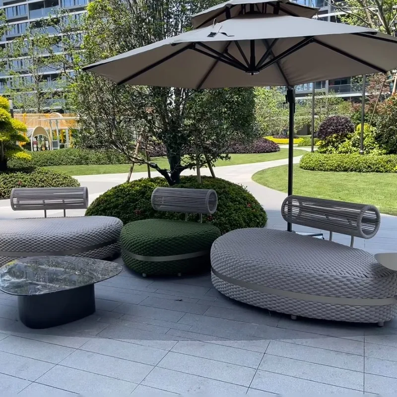 Outdoor garden viewing courtyard high-end community outdoor furniture combination, waterproof and sunscreen courtyard villa