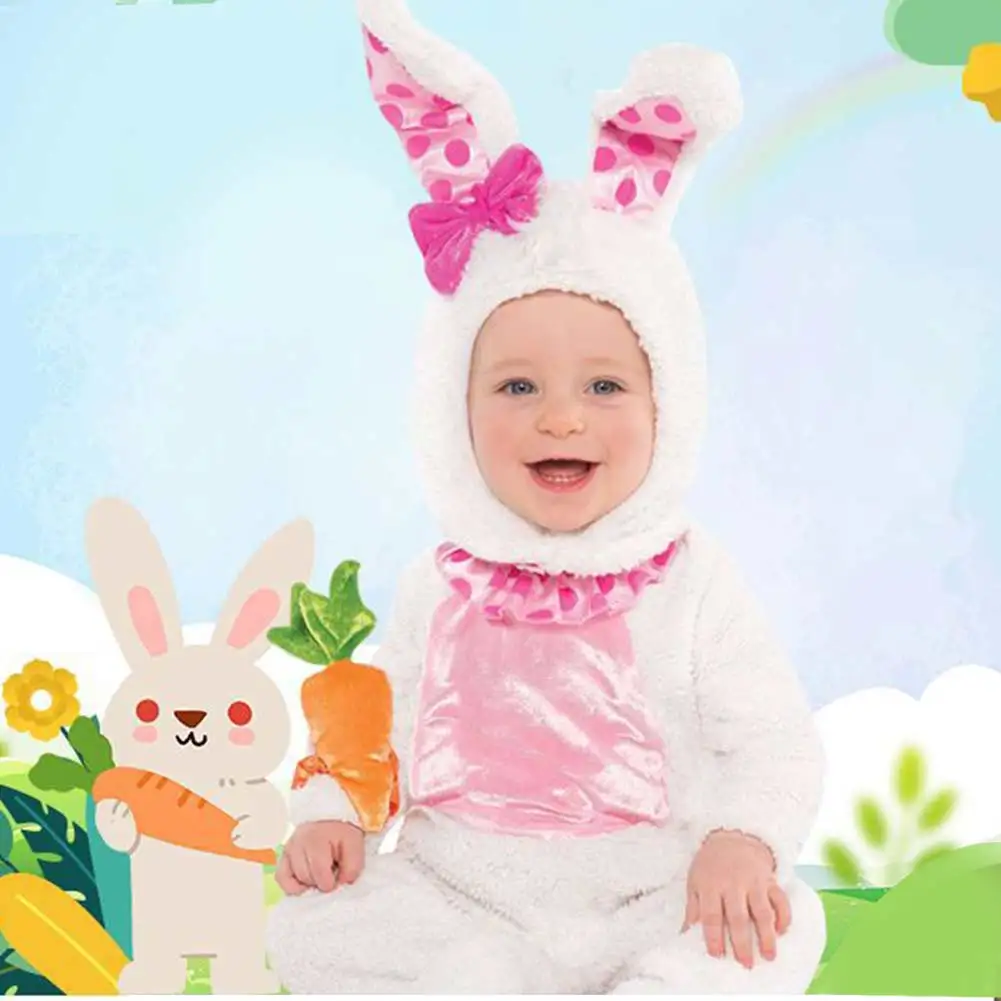 Halloween Baby Bunny Climbing Jumpsuit Cosplay Costume Outfits Carnival Suit Cartoon Soft Stuffed Mascot Birthday Xmas Gift