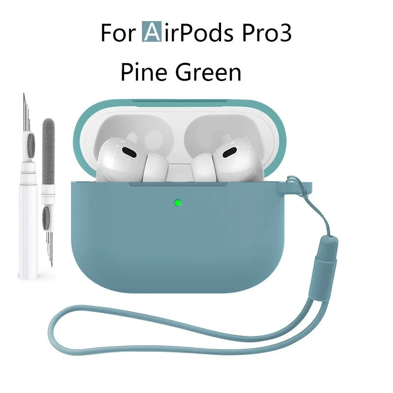 Neu für Airpods Pro 3 2025, Silikonhülle, Kopfhörer-Zubehör mit Reinigungsset und Lanyard, vollständige Schutzhülle für Airpods Pro 3 – Detail 29