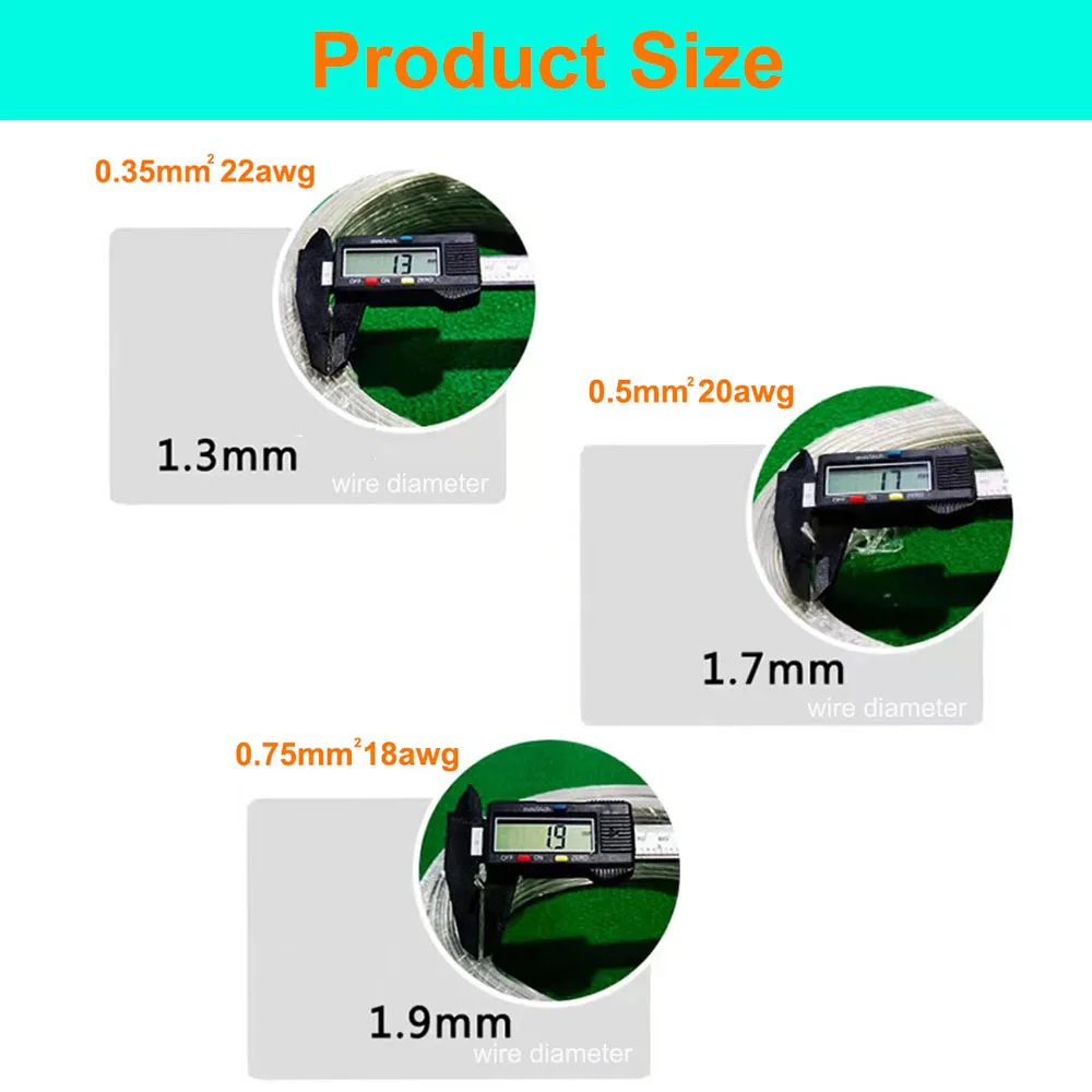 100M LED-Elektrokabel 22AWG 20AWG 18AWG 2-poliger LED-Neonlicht-Silberdraht Mittelverbinder für 12V Neonlampen zum Löten – Detail 2