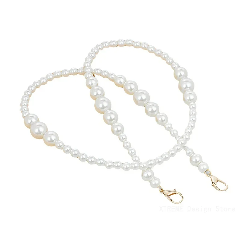 80/100/120cm Fashion Pearl Strap Versatile Casual Long Beaded Chain Shoulder Strap Bag Strap Bags Replacement Accessories