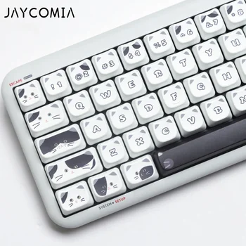 MAO Profile PBT Keycaps 137 Big Set Keys Cap Cat Ear Design 7u Space bar ISO Alice Layout for Mechnical Gaming Keyboard Wooting