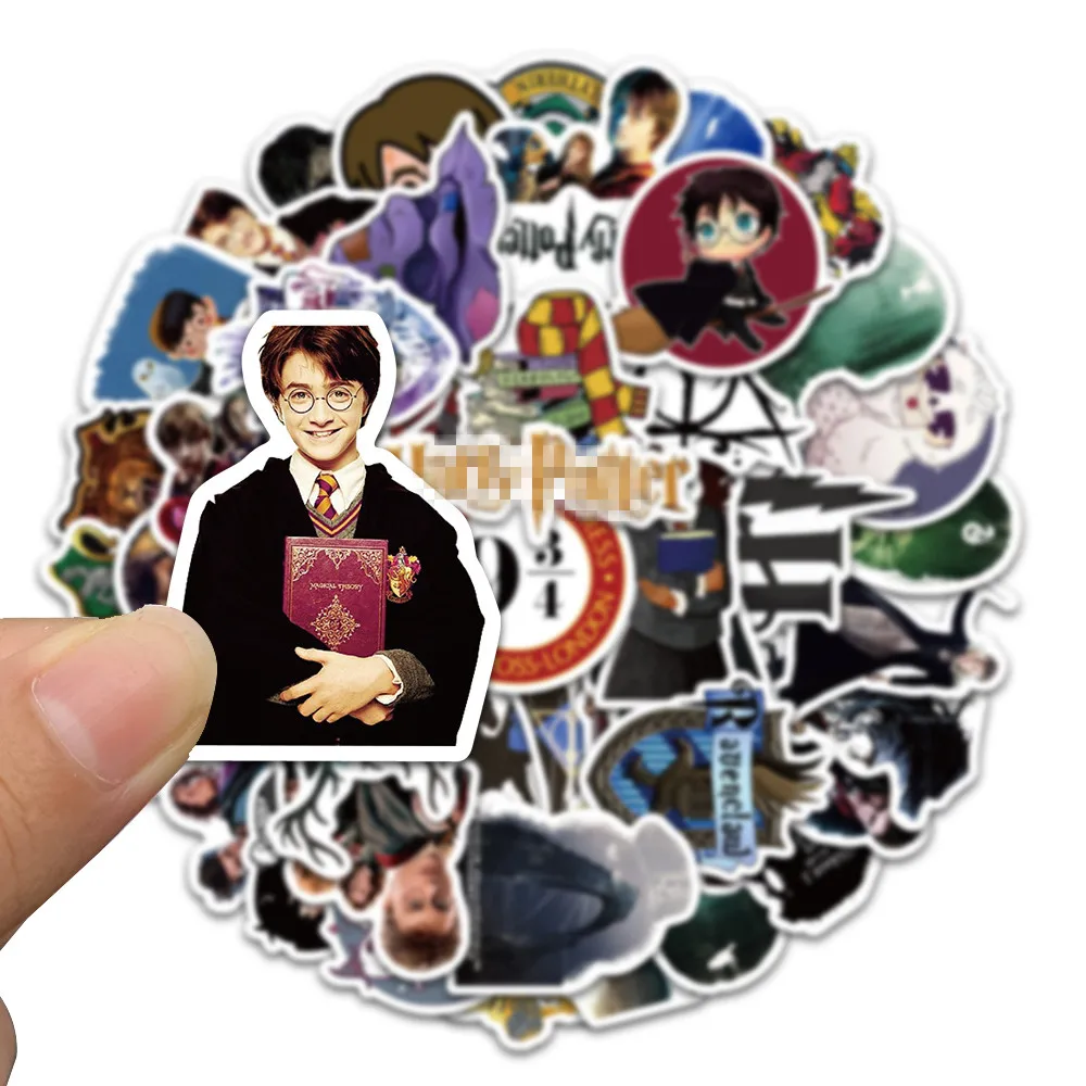 50Pcs Harried Potters Stickers Anime Sticker Waterproof for Phone Laptop Scrapbook Suitcase Kid\'s Toy Stickers Party gift