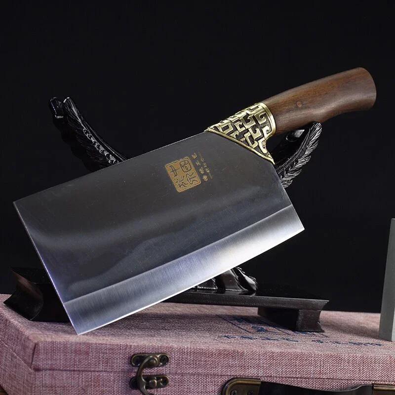 

Authentic Longquan pure hand forging kitchen knife kitchen chef sharp meat cleaver ghost hand knife writer with knives