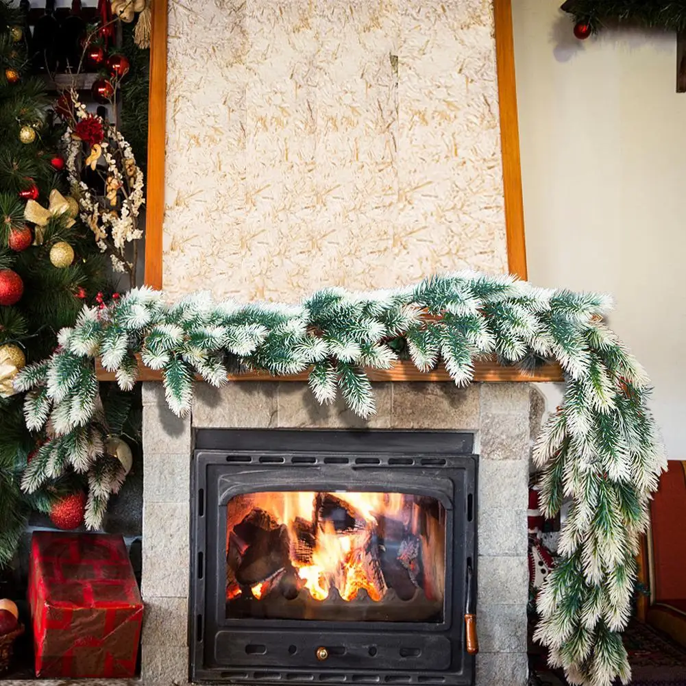 Guirnaldas de Navidad con Pinecones, coronas artificiales de bayas rojas para el hogar, árbol de Navidad, escaleras, puerta, decoración de Año Nuevo