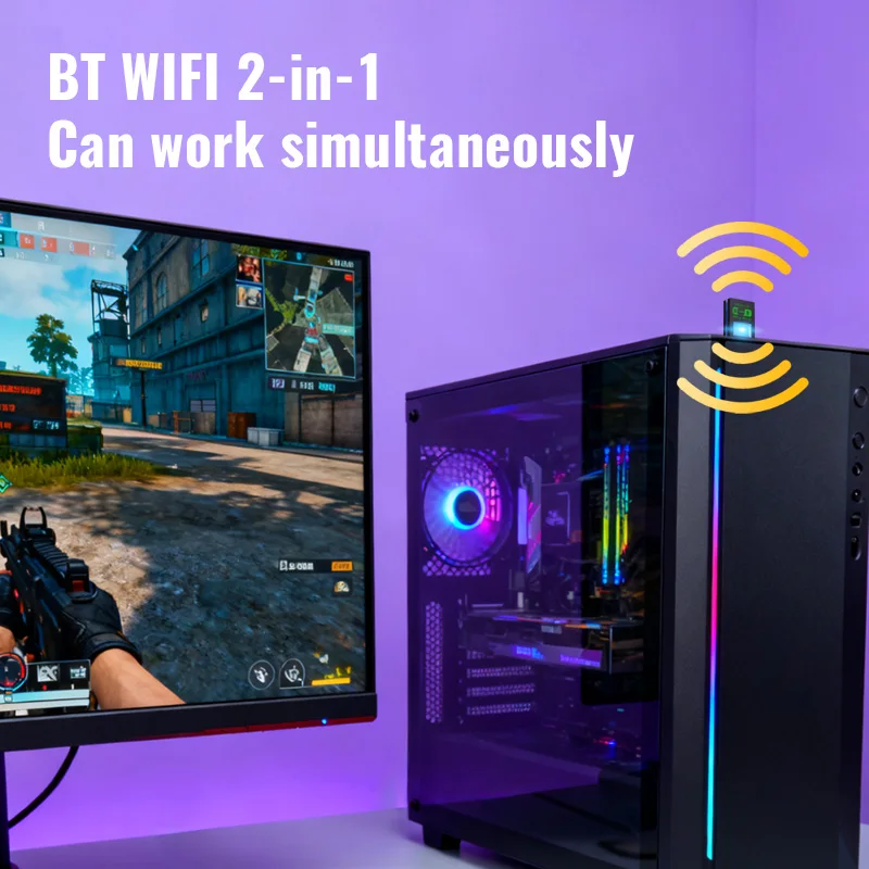 PC-Optimized 2-in-1 AX900 WiFi 6 Adapter- Driver-Free Wireless Network Card with Bluetooth 5.4, Dual Band 2.4G/5GHz& High-Speed
