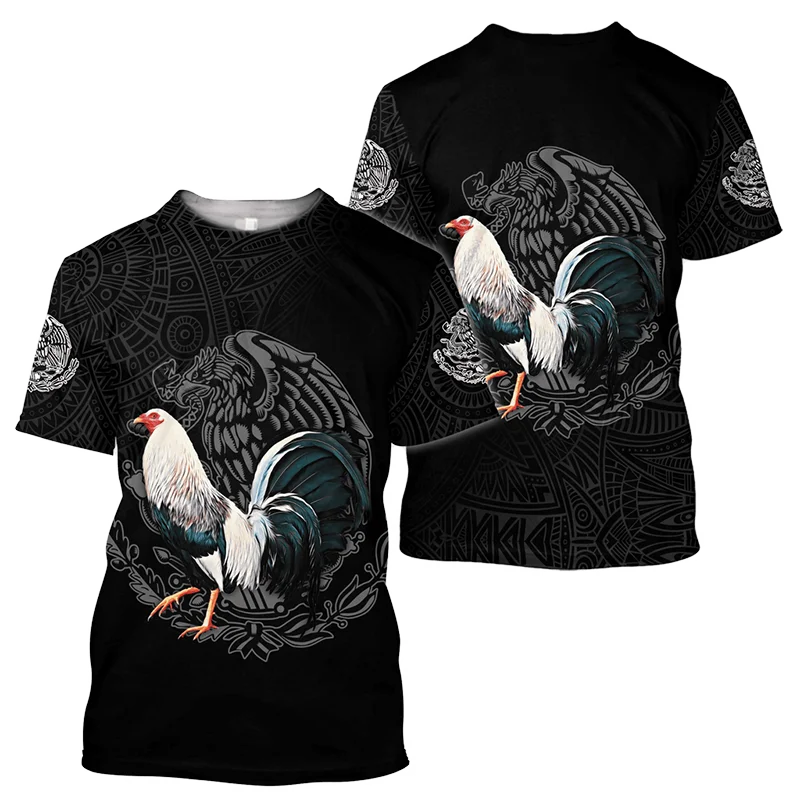 Fighting Rooster 3D Printed Summer Men\'s O-Neck T-shirt Casual Short Sleeve Oversized Pullover Fashion Streetwear Men Clothing