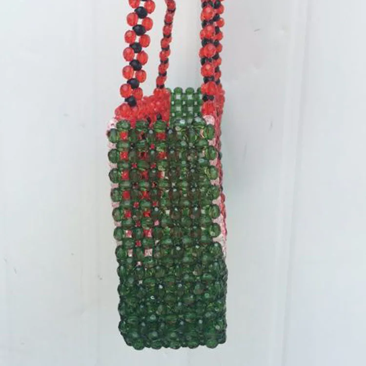 Handmade Watermelon Crystal Bead Bag For Women Handbags Summer Beach Vacation Clutch Party Bags Beading Shoulder Bag