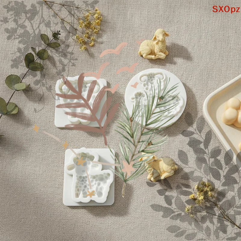 Cute Sheep Silicone Candle Mold: Cute Design DIY Handmade Crafts Candles Plaster Soap Home Decor