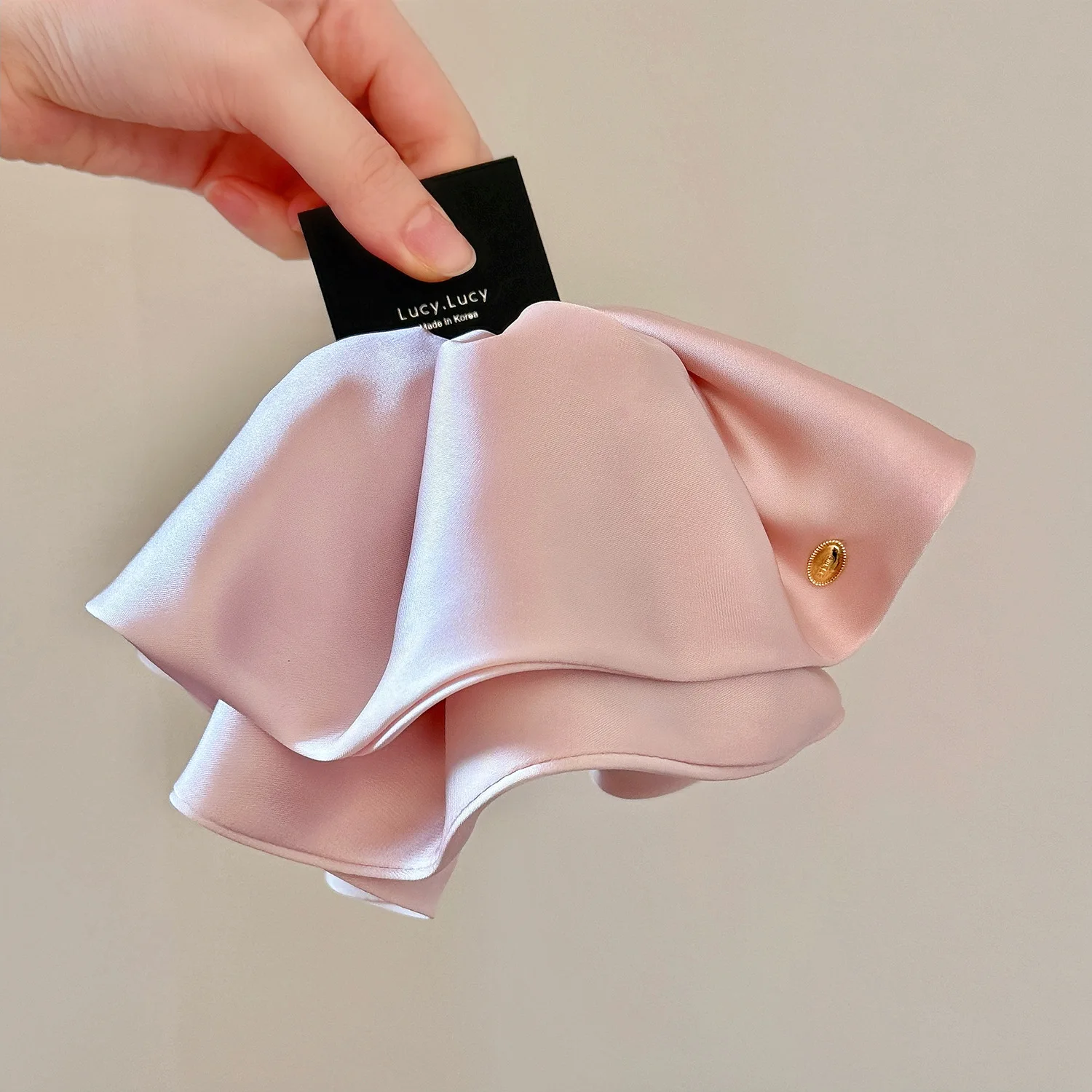 Satin Large Bow 4CM Hair Claw Clips Ponytail Holder Women Girls Hair Barrettes Clamps Hairpins Hair Accessories Fashion