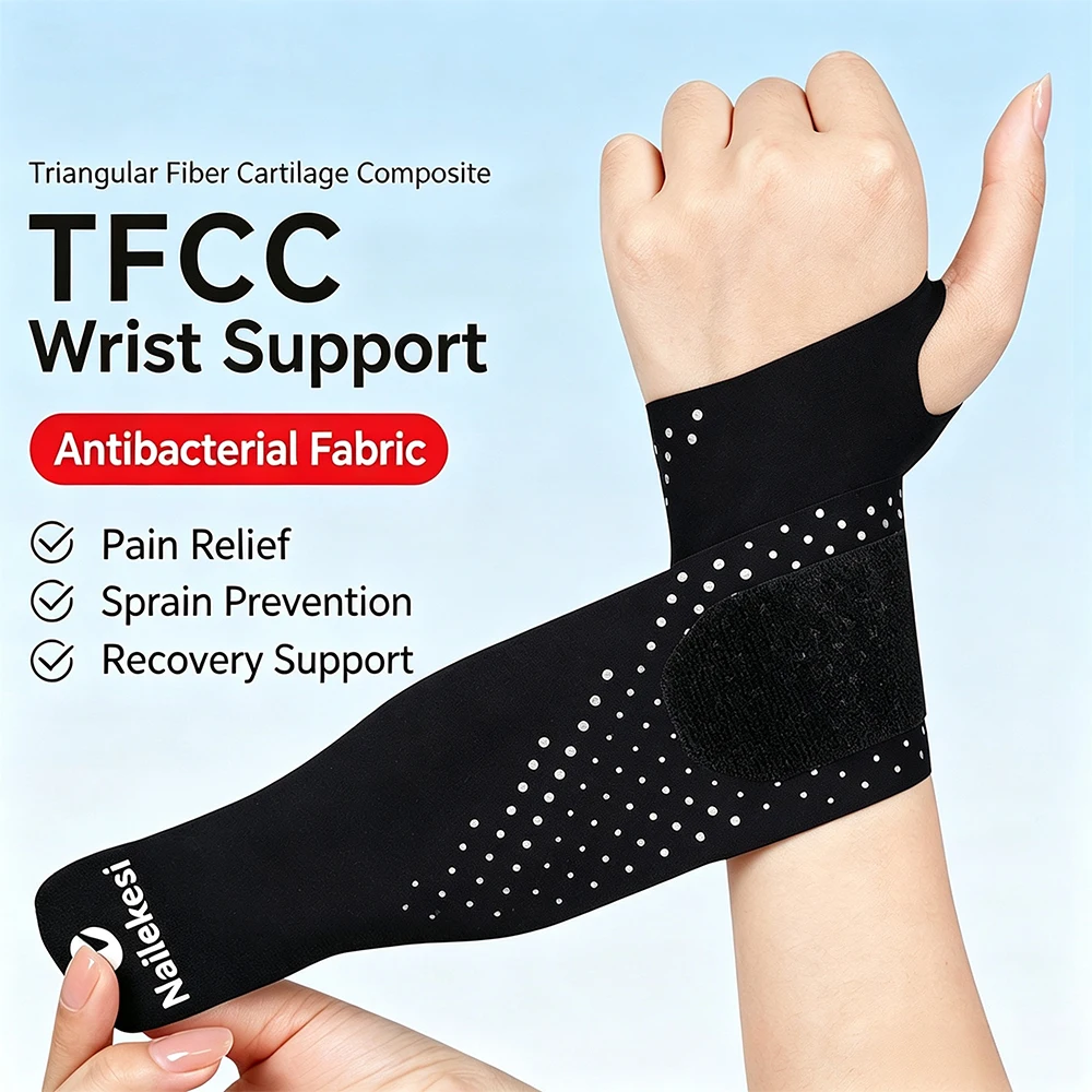 1/2Pcs Ultra-Thin Wrist Support Brace, Compression Wrist Wrap for TFCC Tear, Tendonitis, Sports, Fitness, Tennis, Night Sleeping