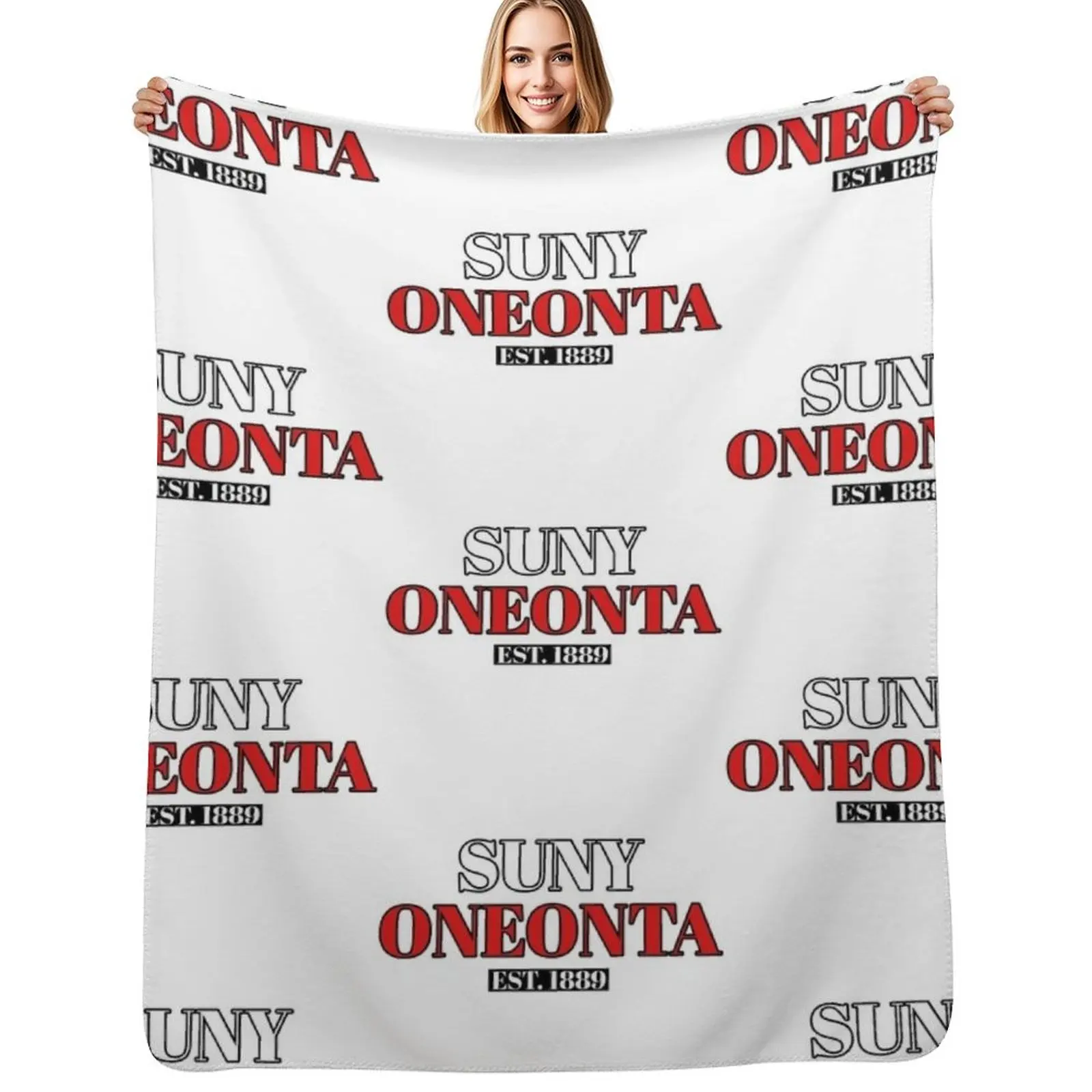 

SUNY Oneonta straightforward Throw Blanket Compact Warm Blanket for Car Road Trip