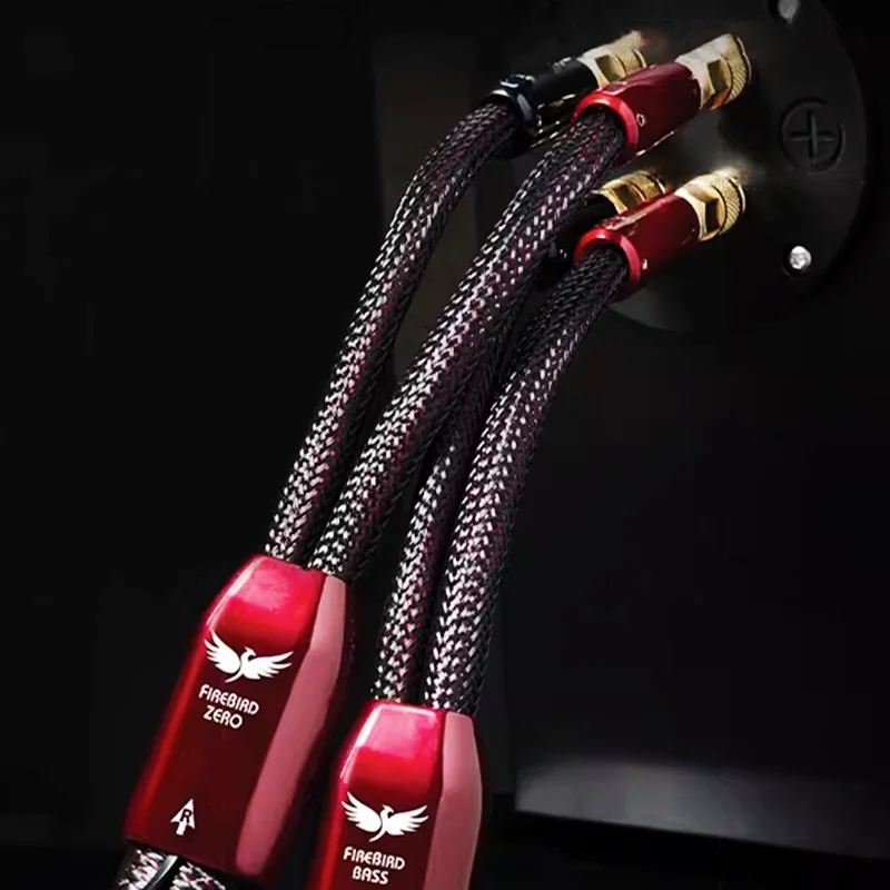 FireBird Speaker Cable Full-Range Zero / Bass Biwire Version HiFi Audio Speaker Cable Banana Plug / Spade Plug with 72V Battery