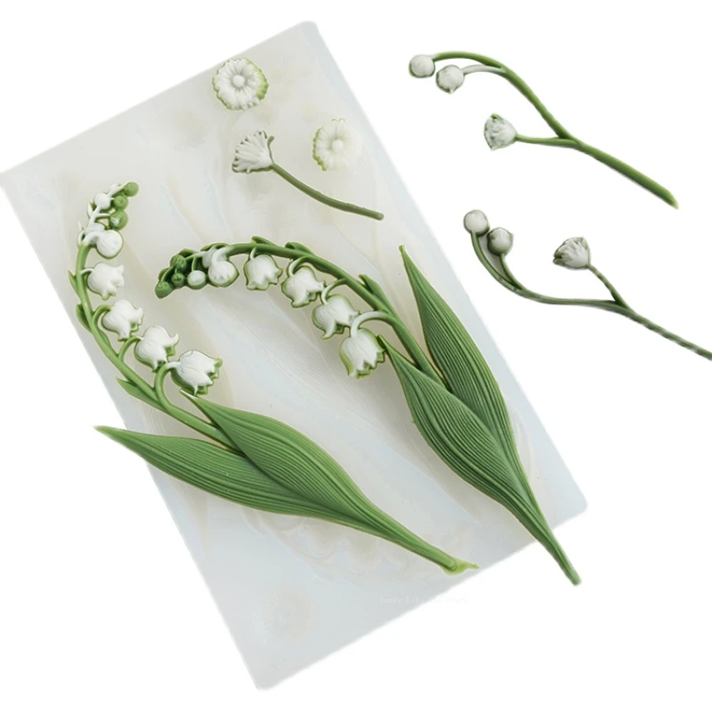 Mini Lily of The Valley Silicone Mold Resin Clay Fondant Sugar Flower Mold Diy Earrings Jewelry Pendant Polymer Clay Tool