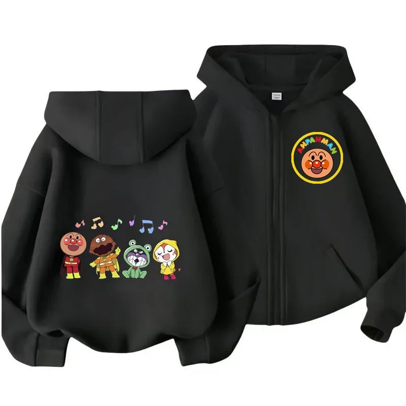 Bread Superman cartoon co-branded zipper hoodie boutique printed boy girl Kawaii coat children cartoon clothing children's top