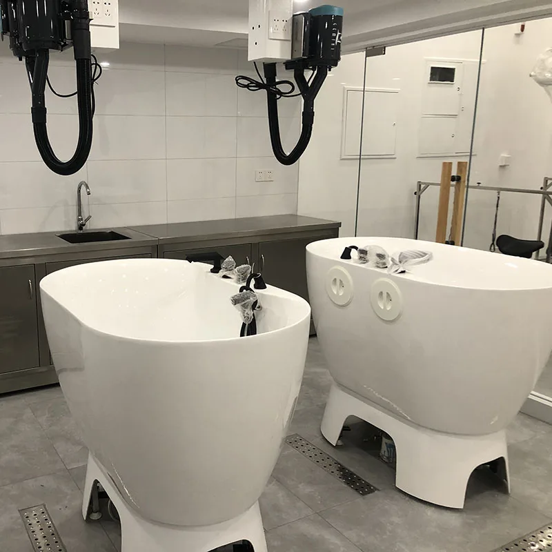 

One-Piece Molde Dog Bath Tub Acrylic-Fiberglass Cat Bathing Basin Sustainable Gel-Coated Artificial Stone Pet Wash for Dogs