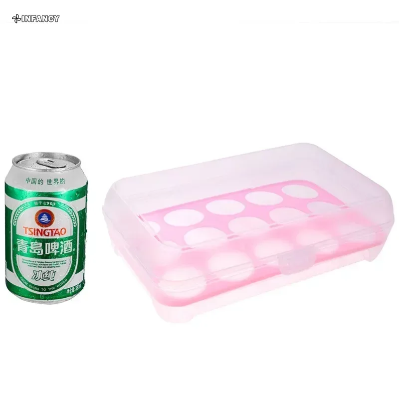 Hot Kitchen 15-compartment Refrigerator Egg Container Crisper Container Portable Plastic Picnic Egg Storage Box Kitchenware