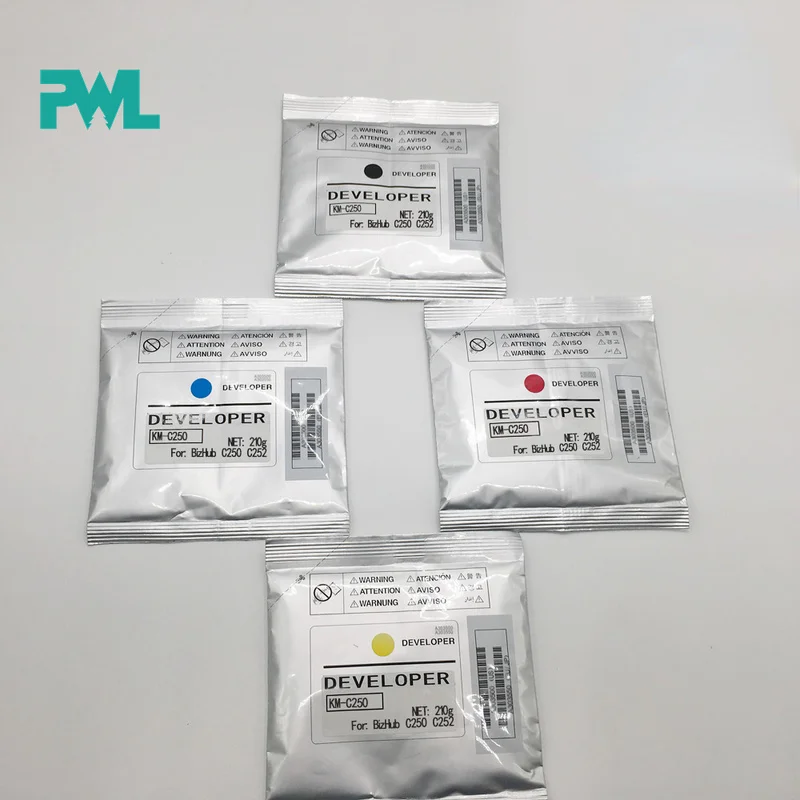 1PC CMYK C250 C252 C300 C352 Compatible developer powder for Minolta c250 252 c300 352 carrier