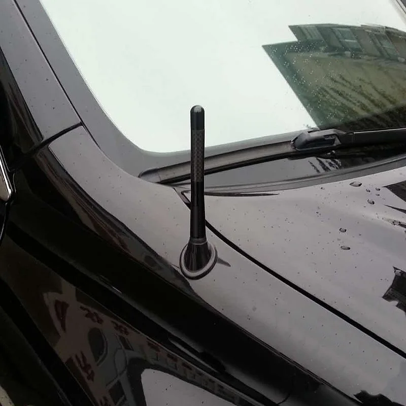 Carbon Fiber Car Roof Antenna with M3 M4 M5 M6 Screws 12cm Black Colorful Radio Aerial Antenna Universal Car Styling Accessories