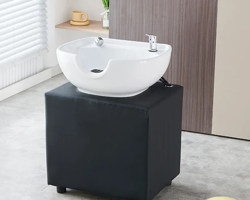 

Vertical Shampoo Bed Sitting Shampoo Basin Flush Basin Ceramic Basin Hair Salon Flush Pool Barber Shop Column Base