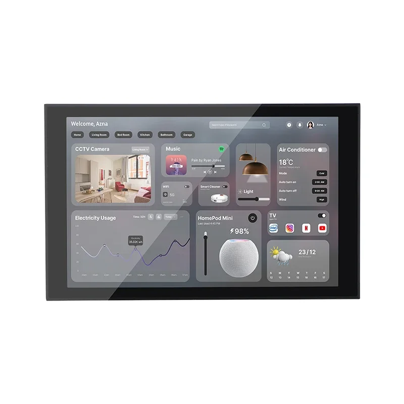 2026 8 Inch Home Automation Dashboard with Rj45 Poe RS485 for Control 4 Smart Life