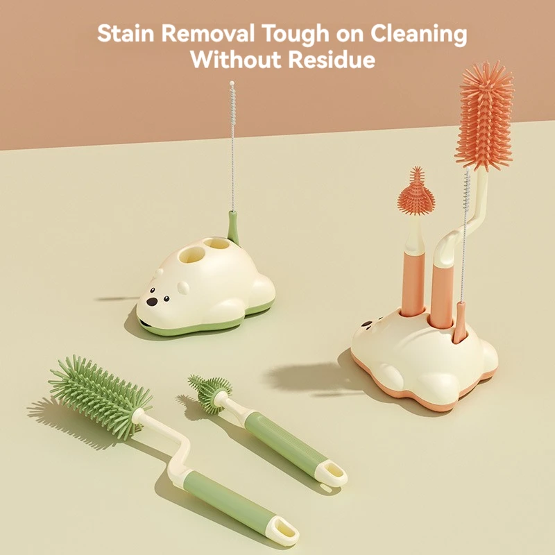 

Baby Bottle Brush Cleaning Set, Silicone Nipple Cleaner, Straw Brush, Bottle Scrubber