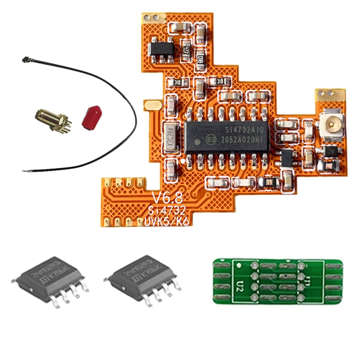 ABQR SI4732 V6.8 FPC Module+2x 2M Expansion Chip for UVK5 K6 HF Shortwave Full Band/Single Sideband Reception