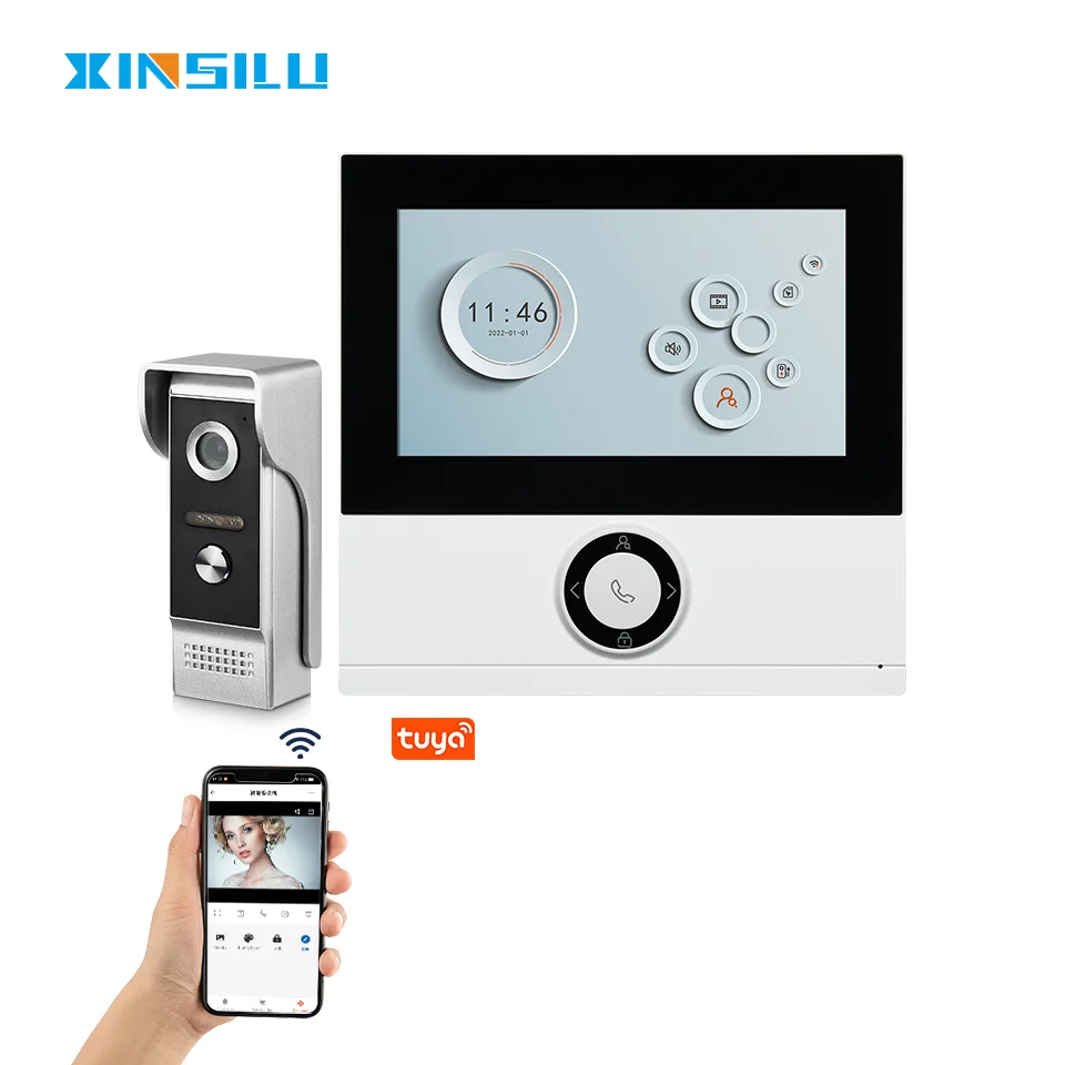7Inch IPS Screen Tuya APP 2MP 1080P WIFI Door Phone Intercom Visual Doorbell 120Degree Wide Angle Home Security Door Viewer