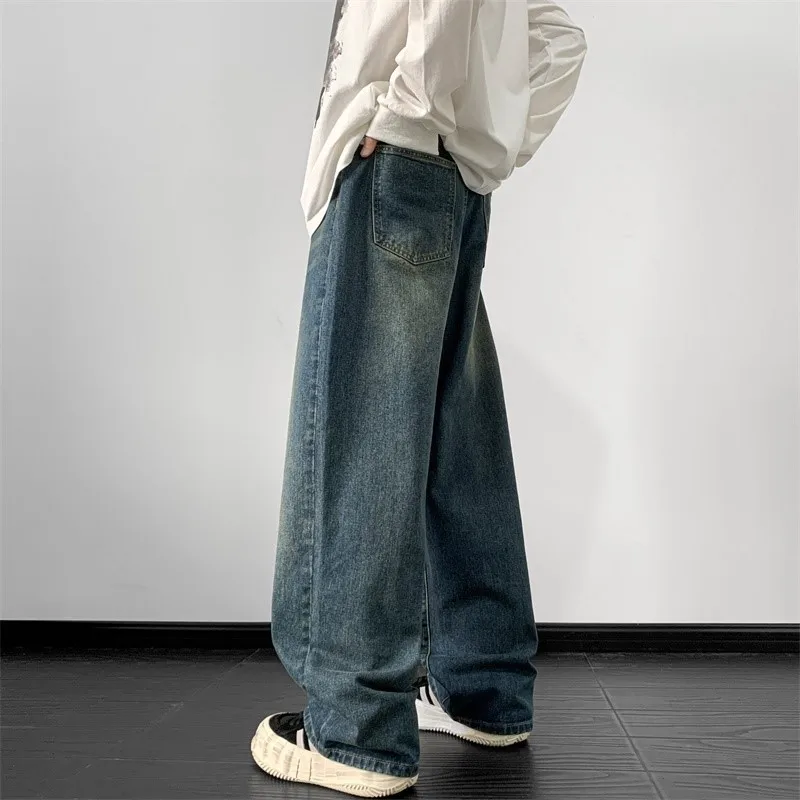 Jeans men Autumn Loose Denim pants Wide Leg Jean Male  Straight Denim Pants Harajuku Vintage Jean Trouser Streetwear Clothes