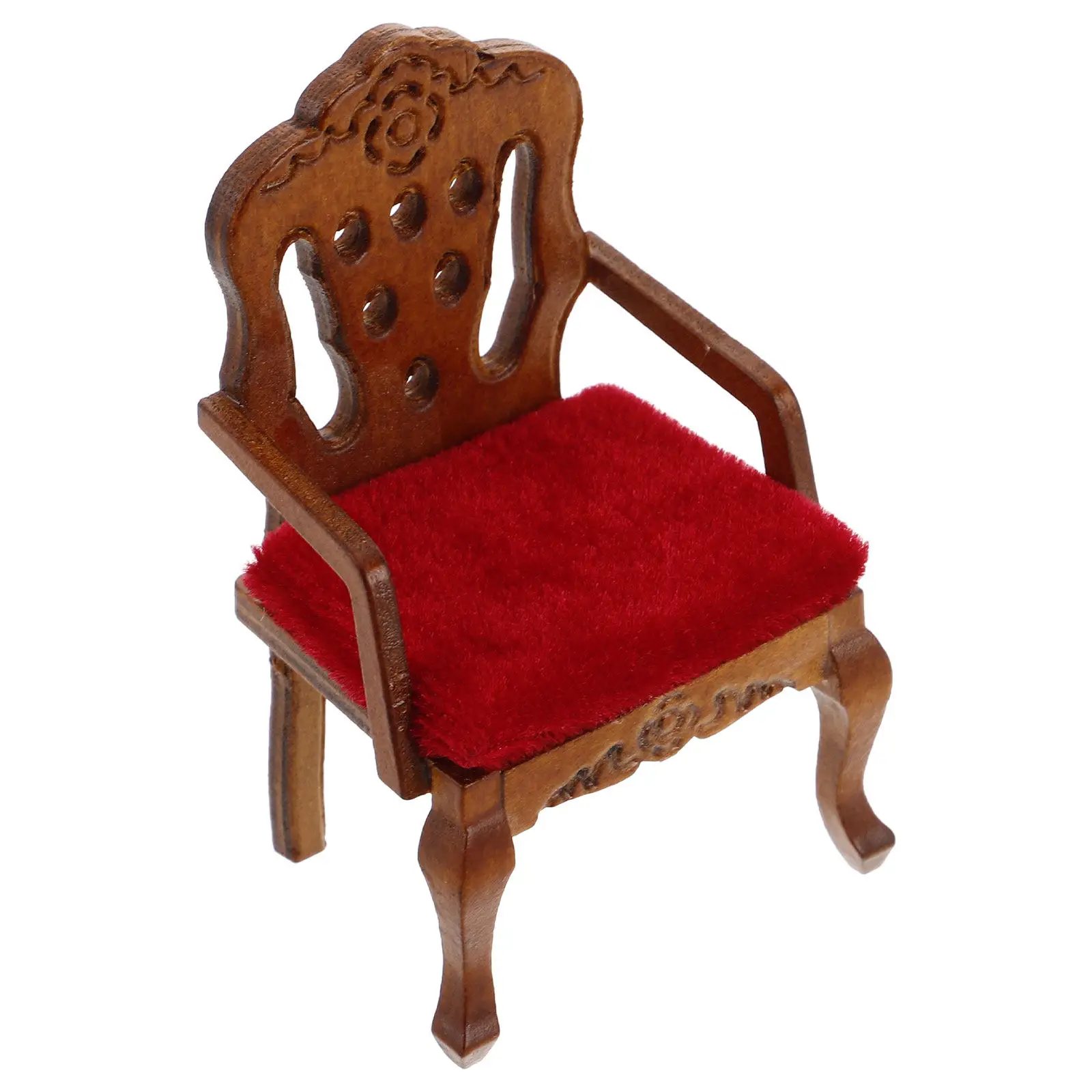 

Miniature Armchair 1 12 Scale Wooden Design Dollhouse Living Room Seating Miniature Furniture Accessory