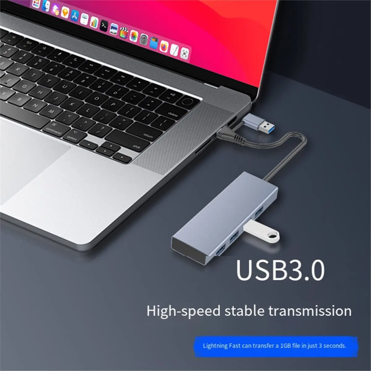 

Многофункциональный USB-хаб 4-в-2 Digital Essentials: USB 3.0, Type-C, док-станция, USB-разветвитель, адаптер высокоскоростной передачи данных 5 Гбит/с для L-устройств