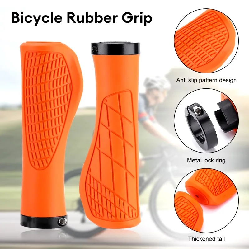 

MTB Bicycle Grips Shockproof Bike Handlebar Cover Anti-Slip Lockable Grips Ergonomic Cycling Rubber Ball Handle Grips