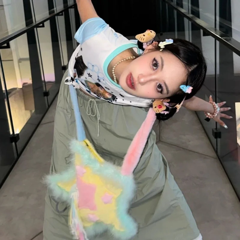 Soft Star Tassel Candy Girl Y2K Fashion Handmade Casual Crossbody Bag Spicy Girl Shoulder Bags